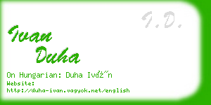 ivan duha business card